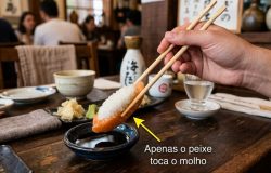 A arte do sushi: o segredo está no arroz e no peixe, não no excesso de shoyu