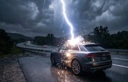 Carro é atingido por raio em tempestade no Kansas; veja a rara filmagem e a ciência da proteção