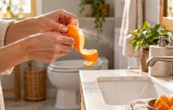 Colocar cascas de laranja no vaso sanitário limpa ou pode entupir o encanamento
