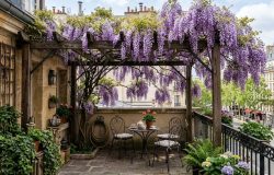 Glicínia: a trepadeira dos jardins ingleses que encanta e resiste em pérgolas urbanas