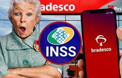 Bradesco emite comunicado importante aos aposentados sobre pagamento (Foto Reprodução/Montagem/Lennita/TV Foco/Canva/INSS/Bradesco)