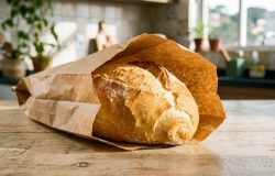 que o saco plástico prejudica o pão francês nos dias quentes? Armazenar o produt