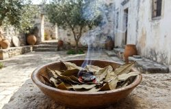 O uso milenar do louro como amuleto aromático auxilia na redução do estresse e aumenta a concentração. – Imagem gerada por IA