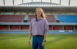 tivo do Ibirapuera, recebeu uma visita especial: a ex-atleta Fabiana Murer, que