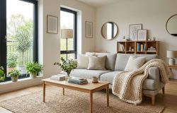 A organização escandinava prioriza o equilíbrio visual e a funcionalidade através do minimalismo. – Imagem gerada por IA