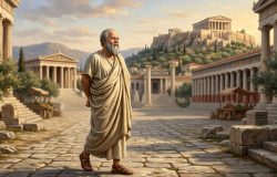 A prática do questionamento socrático permite uma trajetória pautada em valores sólidos e escolhas conscientes. – Imagem gerada por IA