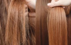 Cabelo com frizz e cabelo liso e sem frizz - Montagem TVFOOC