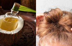Óleo de coco para acabar com o frizz no cabelo (Reprodução: Montagem TV Foco)