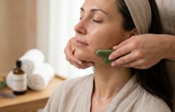 Desvende a massagem facial com Gua Sha e óleo de semente de uva para uma pele revitalizada