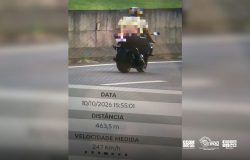 Motociclista é flagrado a 247 km/h em rodovia de Birigui durante operação policial