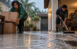 Reforma de quintal vira pesadelo após troca de piso causar alagamento na garagem