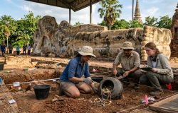 Tesouro de 1.300 anos é encontrado sob estátua de Buda durante obra na Tailândia