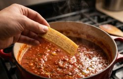 Truque com casca de parmesão transforma molho de tomate caseiro